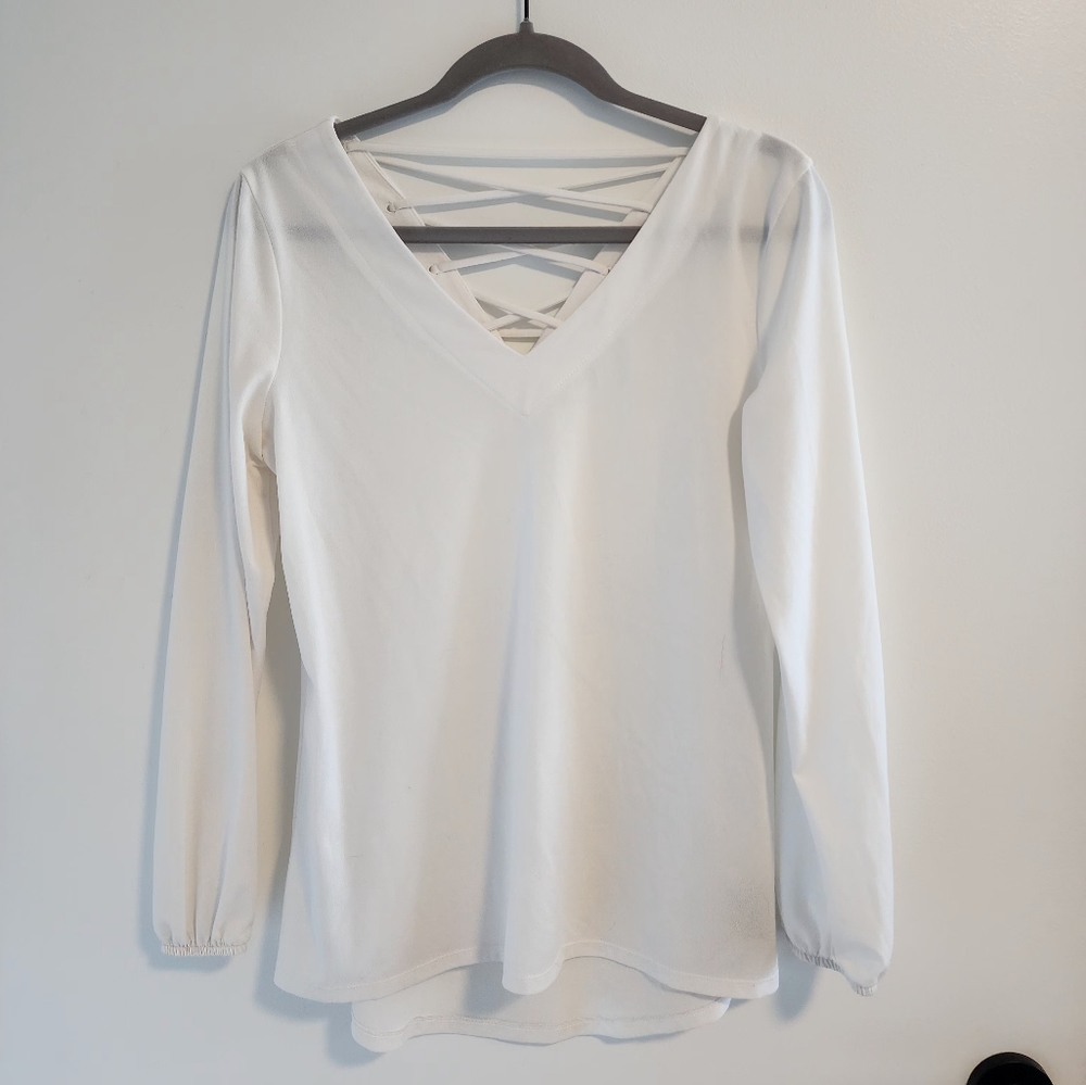 White Long-sleeved Blouse